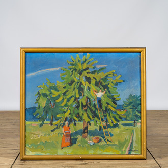 Albert Neuenschwander (1902-1984): The harvest, oil on canvas, dated 1931