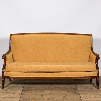 A French mahogany sofa, 19th C.