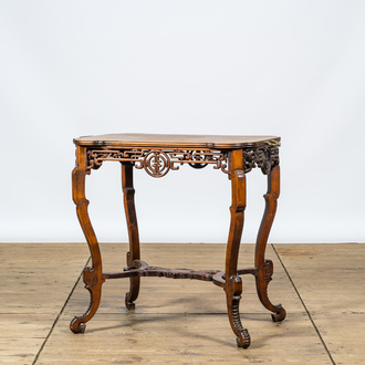 A French wooden chinoiserie side table in the style of Viardot, 19/20th C.
