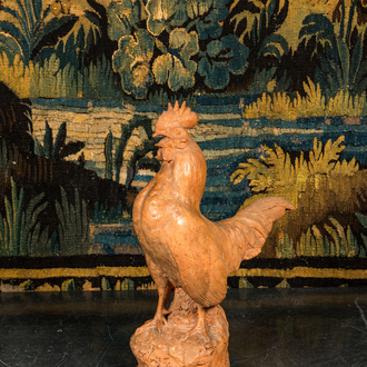 Jules Jourdain (1873-1957): Terracotta model of a rooster