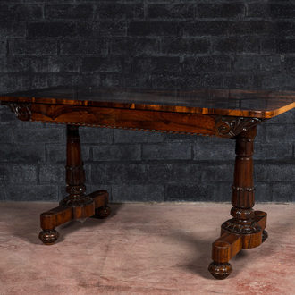 A rosewood veneered table, 19th C.