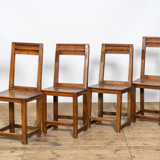 Four walnut 'Lorraine' chairs, 18th C.
