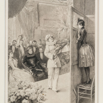 Albert Lynch (1851-1912): Pierrette and Colombine, photogravure