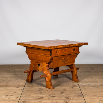 A German wooden payment table, 19/20th C.