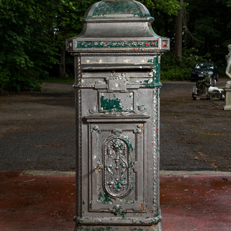 A Belgian cast iron mailbox, foundry J.G. Réquilé, Liège, 19th C.
