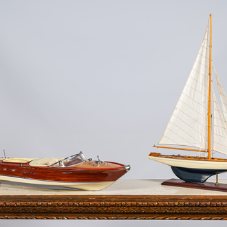 Two models of a boat, 20th C.