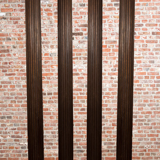 Four wooden Corinthian half-columns, 19th C.