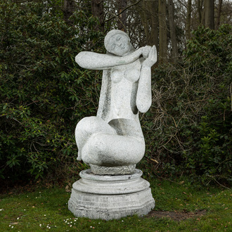Paul Baeke (Ghent, 1927-Fernelmont, 2010): 'Eve', an impressive large serizzo marble statue