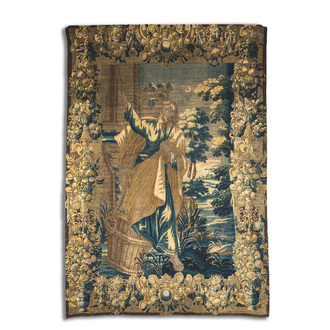 A large Flemish wall tapestry with most probably Thomas Aquinas, 17th C.