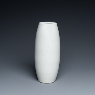 A Chinese monochrome white-glazed vase, 18th C.