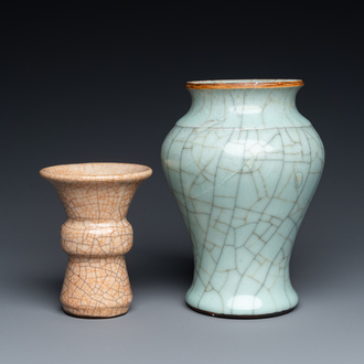 Two Chinese crackle-glazed vases, probably 18th C.