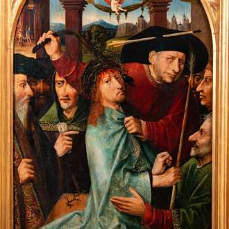 Follower of Hiëronymus Bosch (ca. 1450–1516): Christ mocked (The Crowning with Thorns), oil on panel