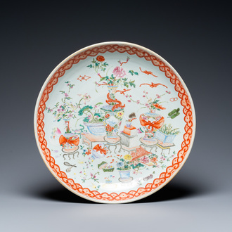 A Chinese famille rose 'antiquities' dish, Republic