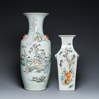 Two Chinese famille rose vases, one signed Huang Zizhen 黃子珍 and dated 1924