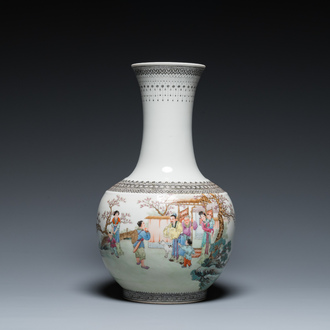 A Chinese famille rose bottle vase, Qianlong mark, Republic