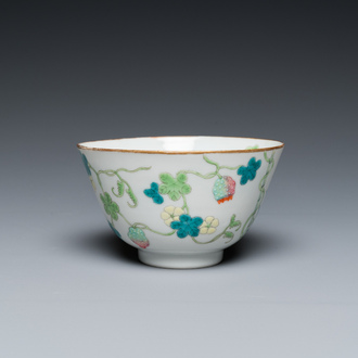 A Chinese famille rose 'balsam pear' bowl, Guangxu mark and of the period