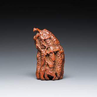 A Chinese carved bamboo 'Buddha hand' or fingered citron, 17/18th C.