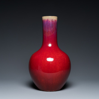 A Chinese flambé-glazed bottle vase, 19th C.