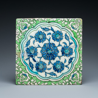 A Damascus tile with floral design, Syria, 1st half 17th C.