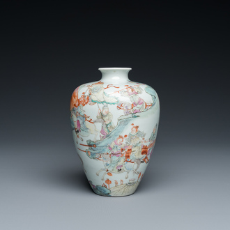 A Chinese famille rose 'meiping' vase, Republic