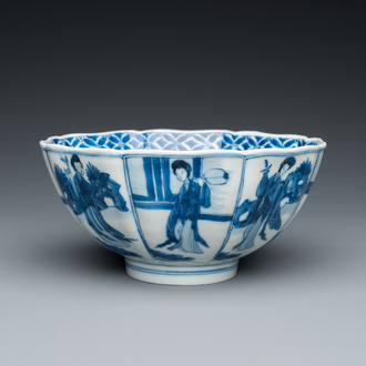 A Chinese blue and white 'Long Eliza' bowl, Chenghua mark, Kangxi