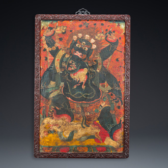 A thangka depicting Mahakala, Sino-Tibet, probably 19th C.