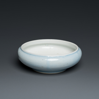 A Chinese monochrome lavender-blue brush washer, Kangxi mark, 19th C.