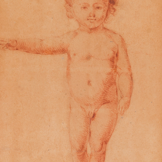 Jacob de Wit (1695-1754): 'Portrait of a boy', red chalk on paper, ca. 1747