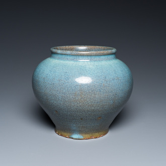 A Chinese ruyao type-glazed vase, probably Qianlong