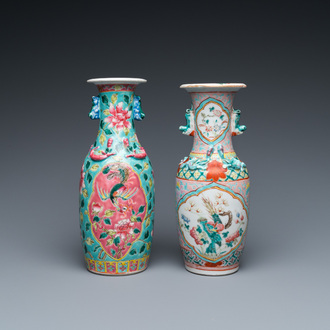 Two Chinese famille rose vases for the Straits or Peranakan market, 19th C.
