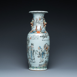 A Chinese qianjiang cai vase, signed He Minggu 何明谷, dated 1934