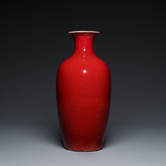 A Chinese monochrome sang-de-boeuf-glazed vase, 19th C.