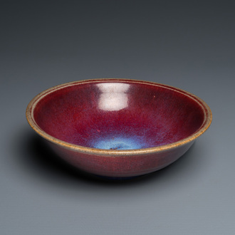 A Chinese flambé-glazed bowl, Qing