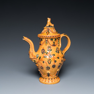 A Flemish pottery ewer and cover, Torhout, 18th C.