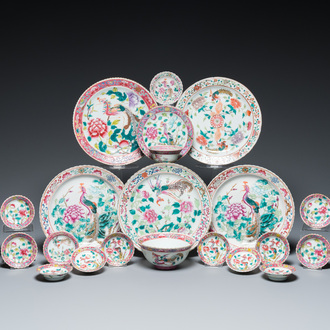 21 Chinese famille rose wares for the Straits or Peranakan market, 19th C.