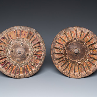 A pair of Ottoman 'kalkan' bucklers, 17/18th C.