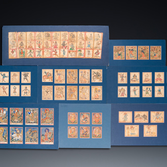 An extensive collection of 84 tsaklis on cotton and paper, Tibet and/or Mongolia, 19/20th C.