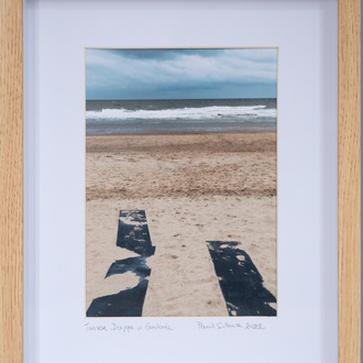 Paul Silance: 'Tussen Dieppe en Oostende', Fotoprint in houten bakkader, achter glas, met passe partout