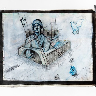 Raven Lamoot: 'Reached the Limit', Potlood en verf op papier