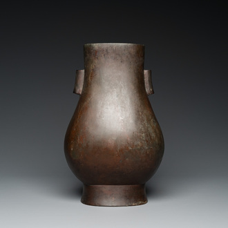 A Chinese bronze 'hu' vase, Song/Yuan