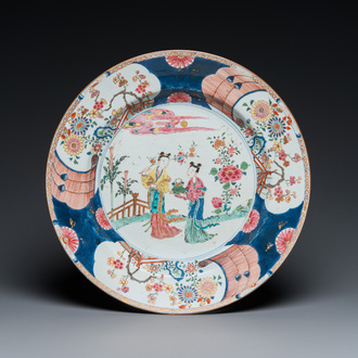 A Chinese famille rose 'Lan Caihe' dish, Yongzheng