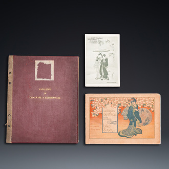 Trois catalogues de commerces d'importation de porcelaines et d'autres oeuvres de Chine et de Japon, ca. 1900