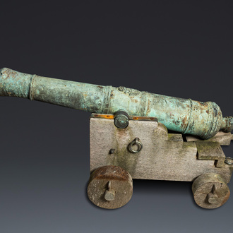 An English bronze 80 mm cannon monogrammed CR for Charles II of England (1630-1685), dated 1665