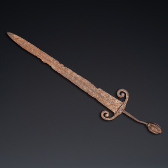 An archeologically excavated Italian bronze sword, found in the south of France, 16th C.