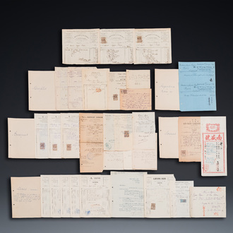 An extensive collection of invoices for works of art from Saigon and Hong Kong, early 20th C.