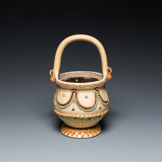 A Flemish pottery basket, Torhout, 19th C.