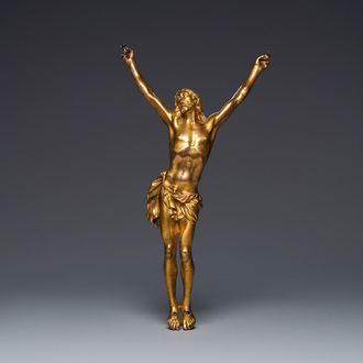 An Italian gilt bronze corpus, 18th C.