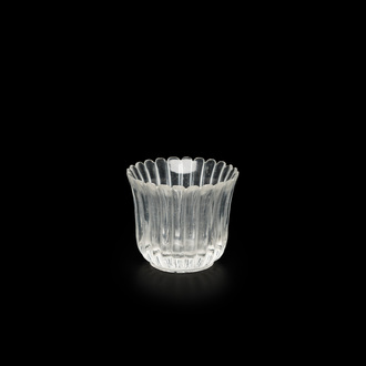 A Chinese transparent Beijing glass 'chrysanthemum' cup, probably Yongzheng