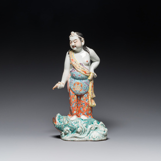 Groupe en porcelaine de Chine famille rose figurant Liu Hai sur le crapaud, 19ème