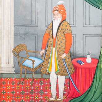 Indische school, miniatuur: 'Maharadja Ranjit Singh'